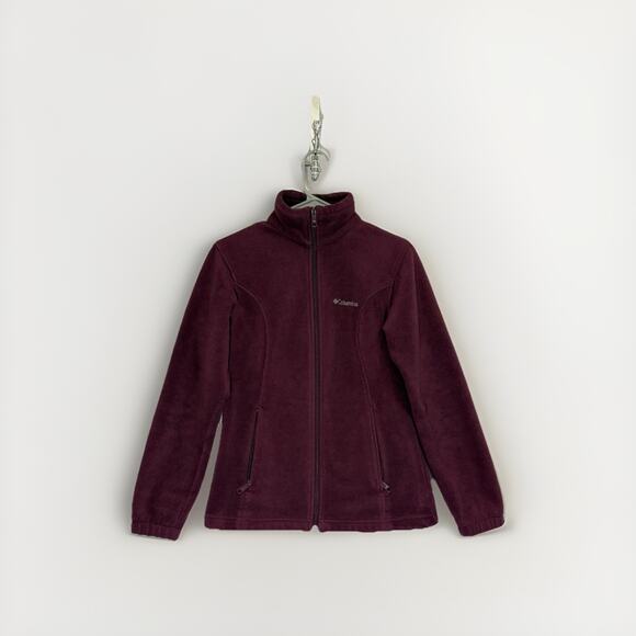 Columbia Sportswear Full Zip Fleece Jacket Women’s Small Plum Burgundy Warm - Picture 1 of 9